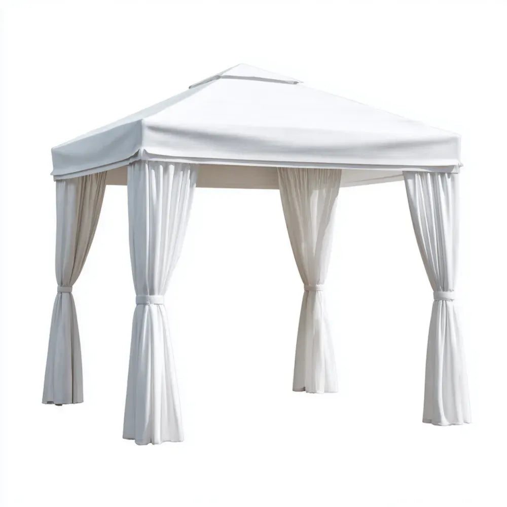 Gazebo Canopy 3x3x2.6m Polyester - White - Outdoor Shelter
