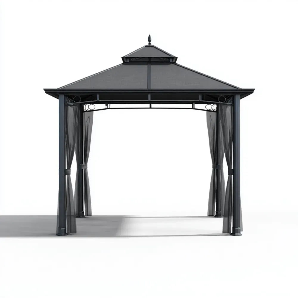 Gazebo Steel Frame 400x300x270 cm – Black – Modern Design